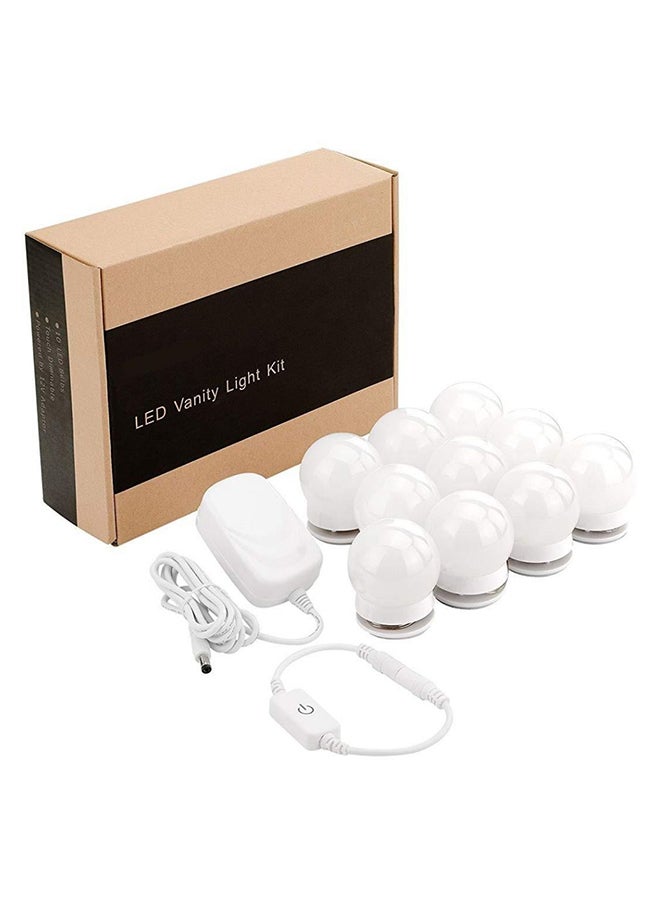 مجموعة مصابيح LED فانيتي من 10 قطع أبيض 4متر - Image 1