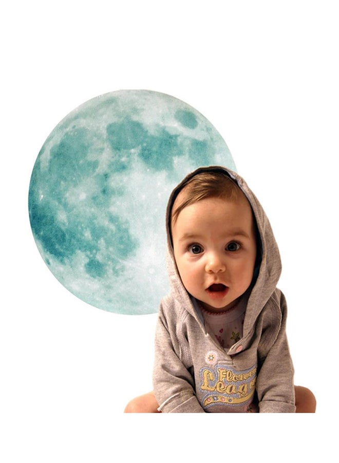 ملصق جداري بتصميم ضوء قمر مضيء أخضر/أبيض 30سم - Image 3