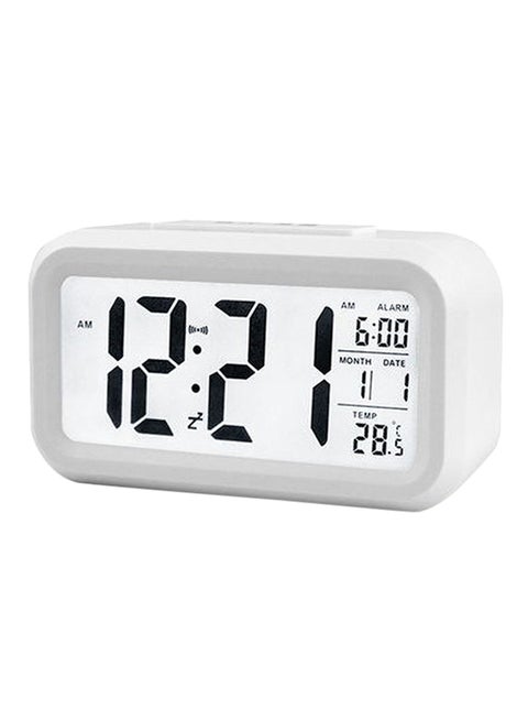 Luminous Digital Alarm Clock White/Grey 13.5x7.5x4.5centimeter