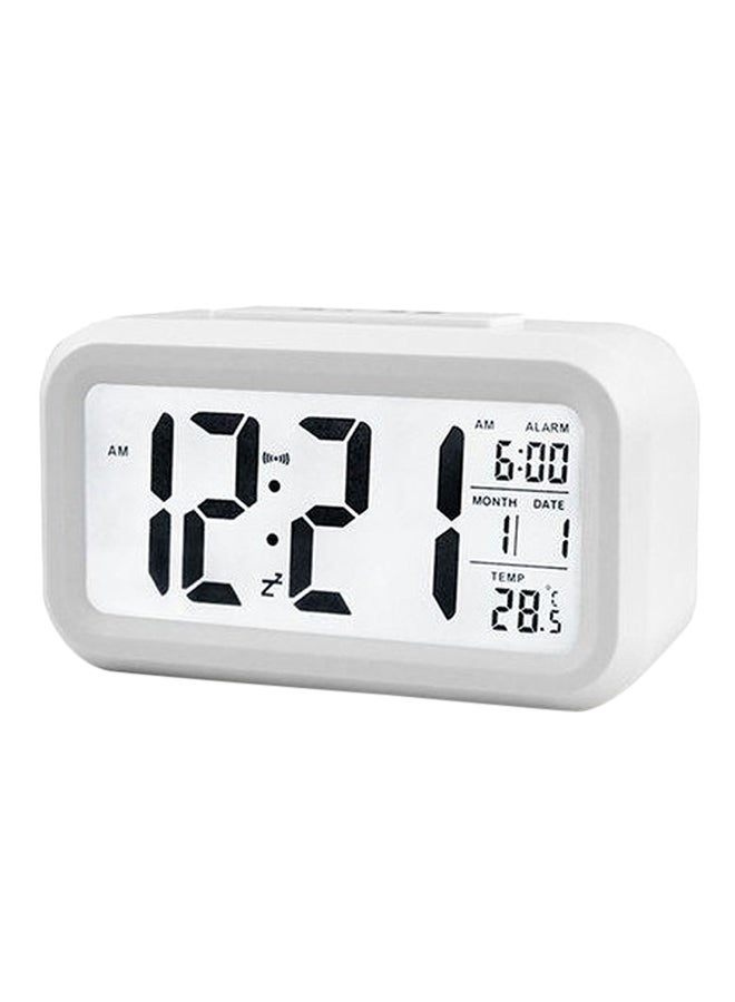 Luminous Digital Alarm Clock White/Grey 13.5x7.5x4.5centimeter