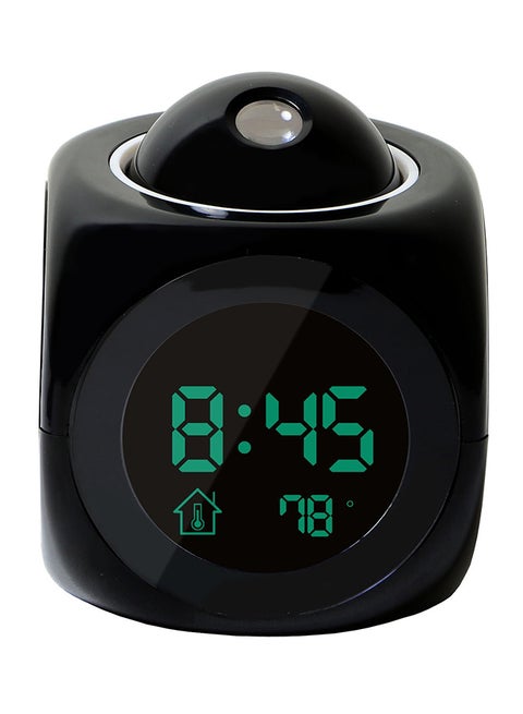 Digital Alarm Clock With Projector Black 8x10x8centimeter