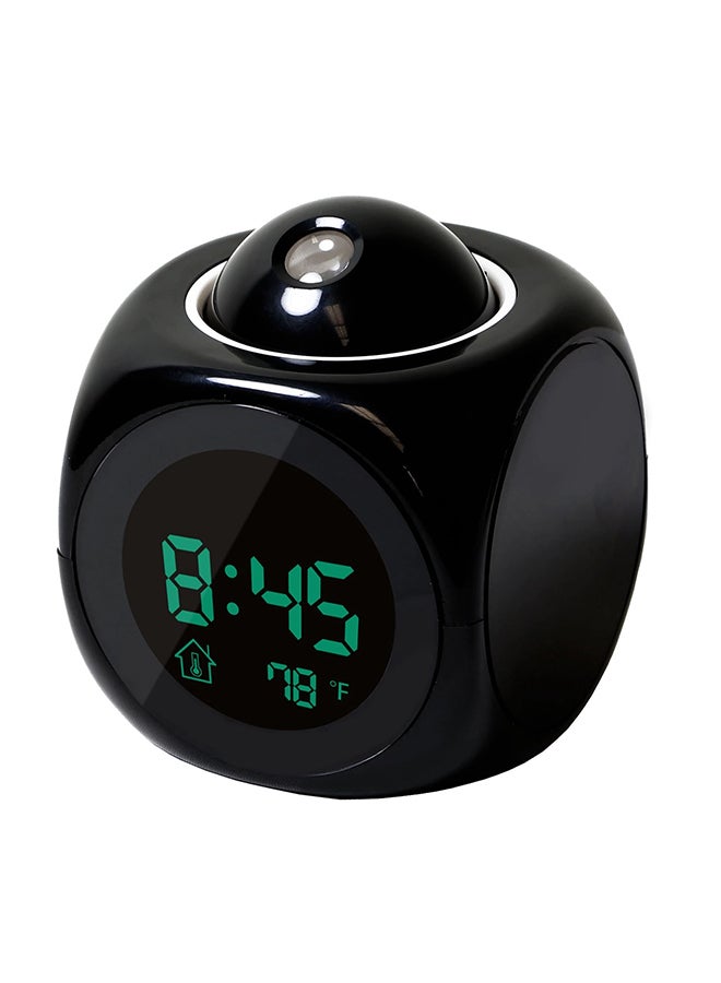 Digital Alarm Clock With Projector Black 8x10x8centimeter