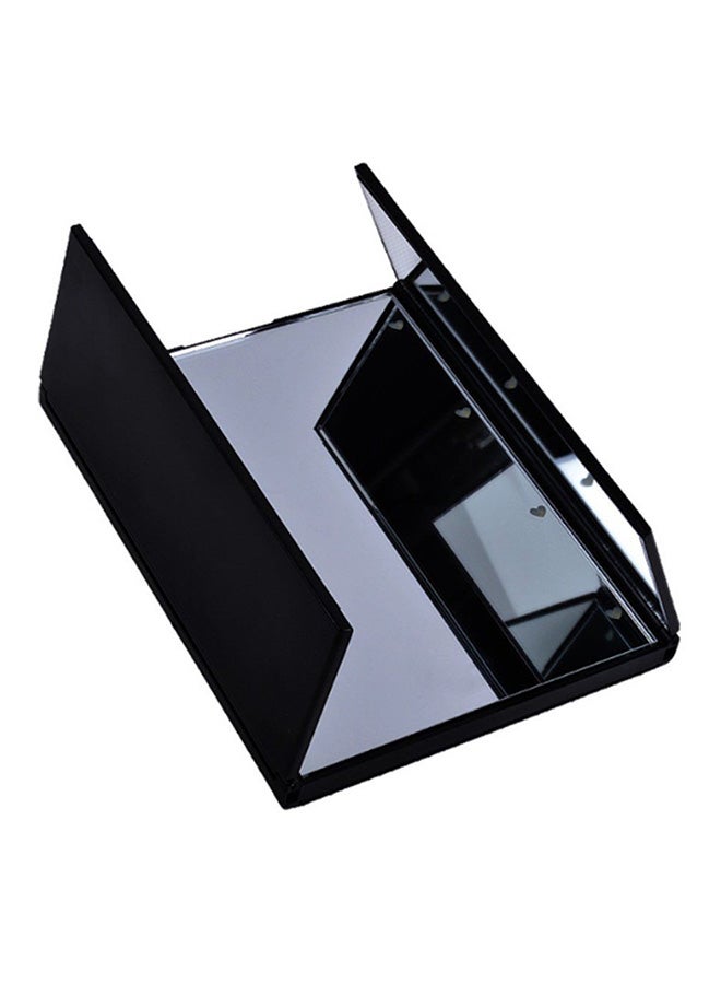 Foldable Makeup Desktop Mirror With LED Clear/Black 15.5x12x1.3centimeter  - Image 3