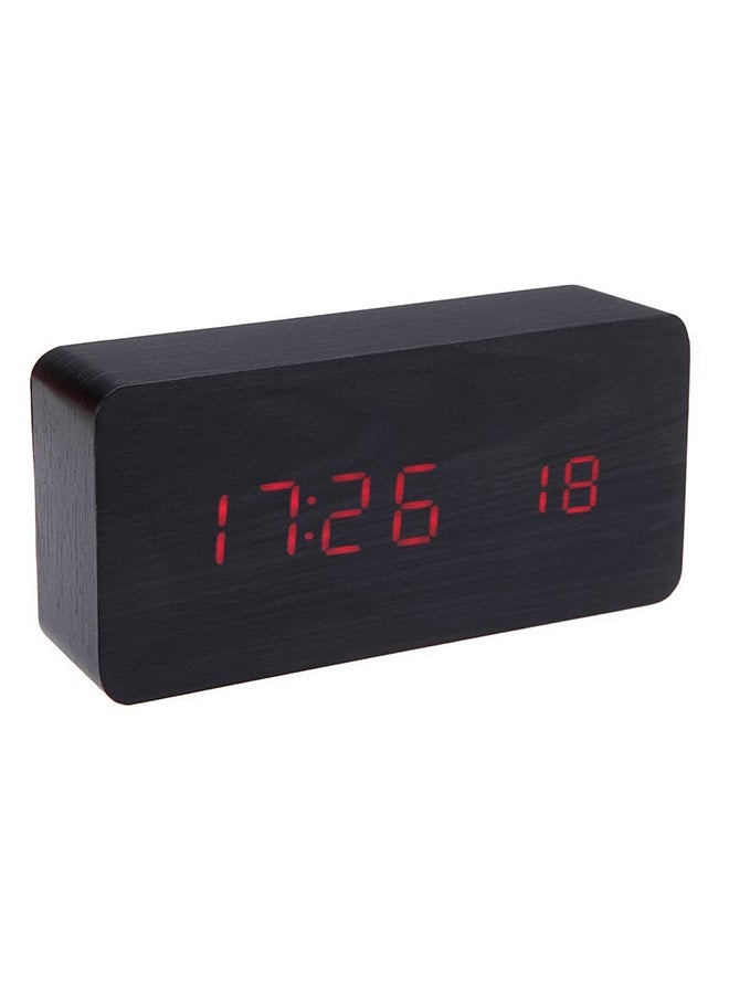 ساعة مكتب رقمية LED أسود 15x4x7سم