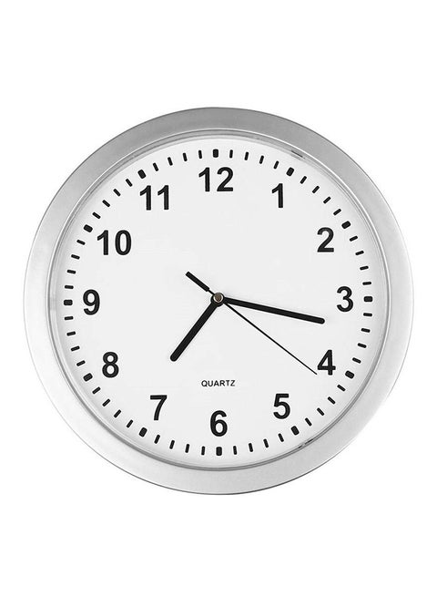 Analog Wall Clock With Hidden Safe White/Silver