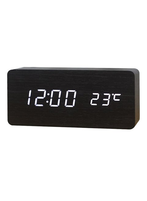 ساعة مكتب رقمية LED أسود 15x4x7سم