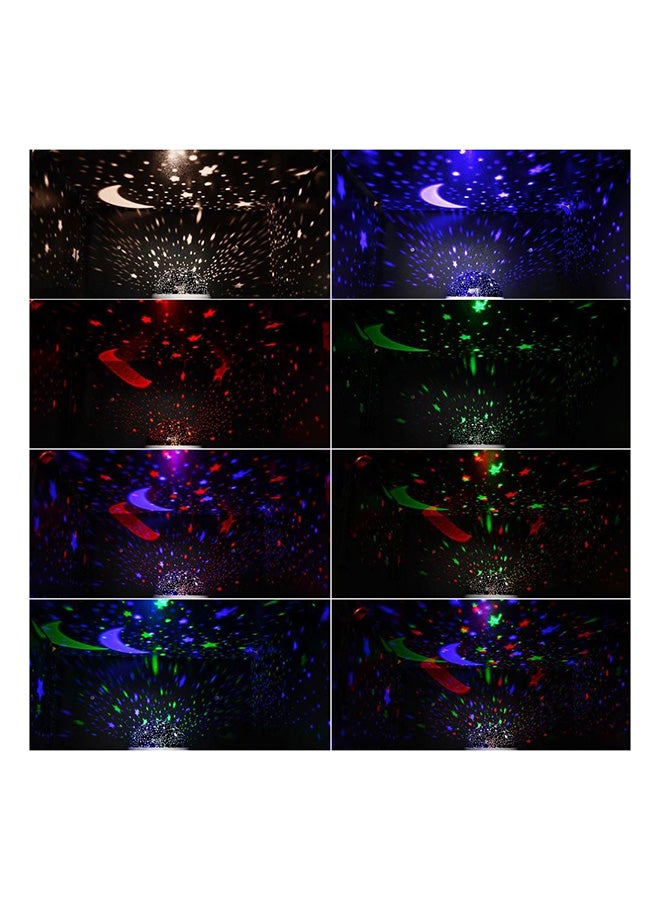 ماركة غير محددة مصباح دوار بإضاءة LED لضوء القمر والنجوم أزرق/ أبيض/أحمر 13x15x15سم  - Image 3