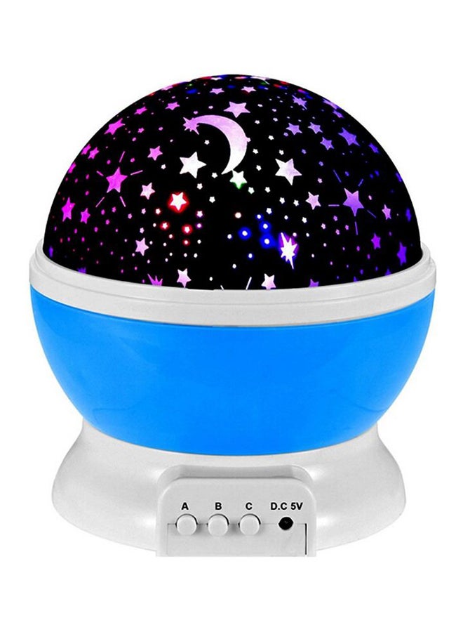 Generic Star And Moon Rotating Projector Night Lamp Black/White/Blue 13x13x14.5cm 