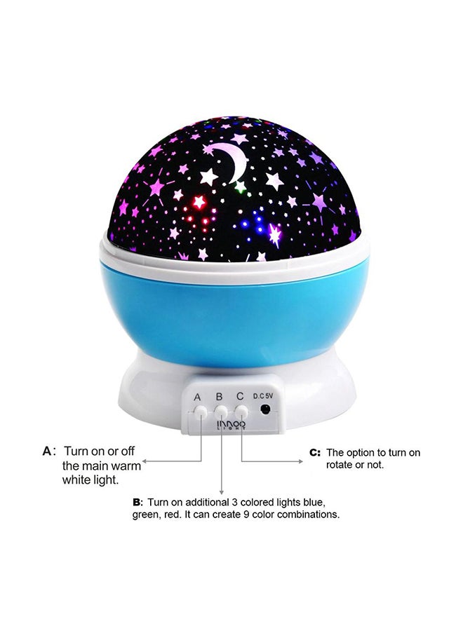 Generic Star And Moon Rotating Projector Night Lamp Blue/Black/White 13x13x14.5cm  - Image 2