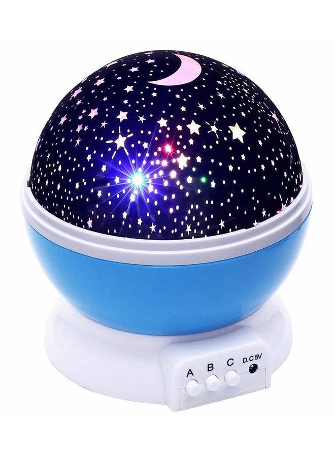 Generic Star And Moon Rotating Projector Night Lamp Blue/Black/White 13x13x14.5cm 