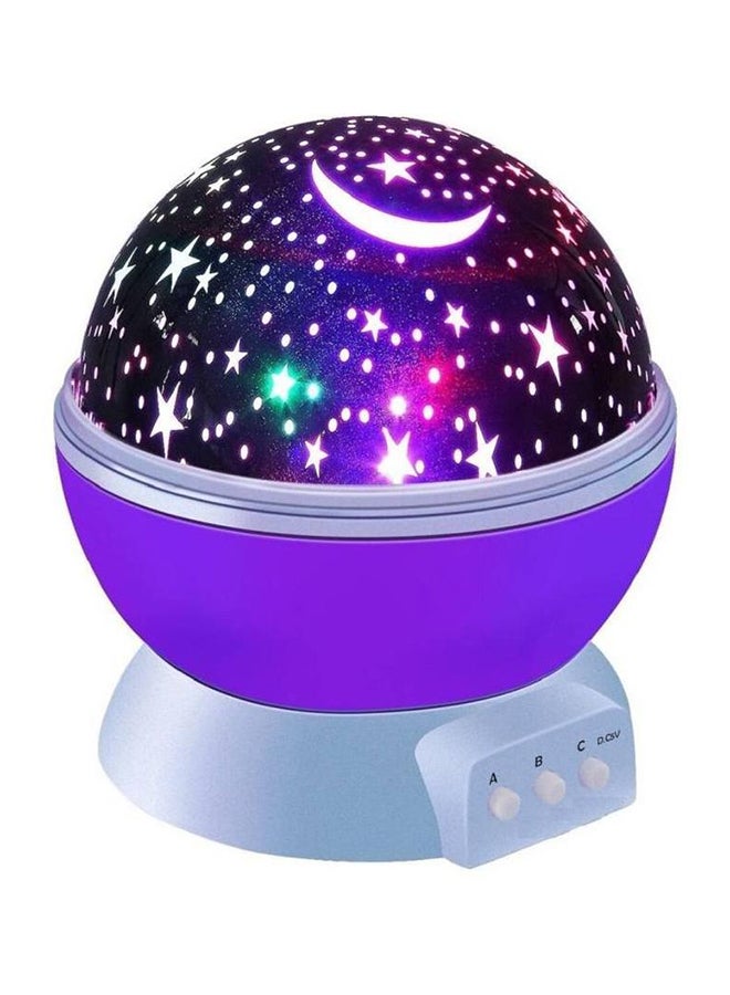 Star And Moon Rotating Projector Night Lamp Purple/Black/White 13x13x14.5cm - Image 2