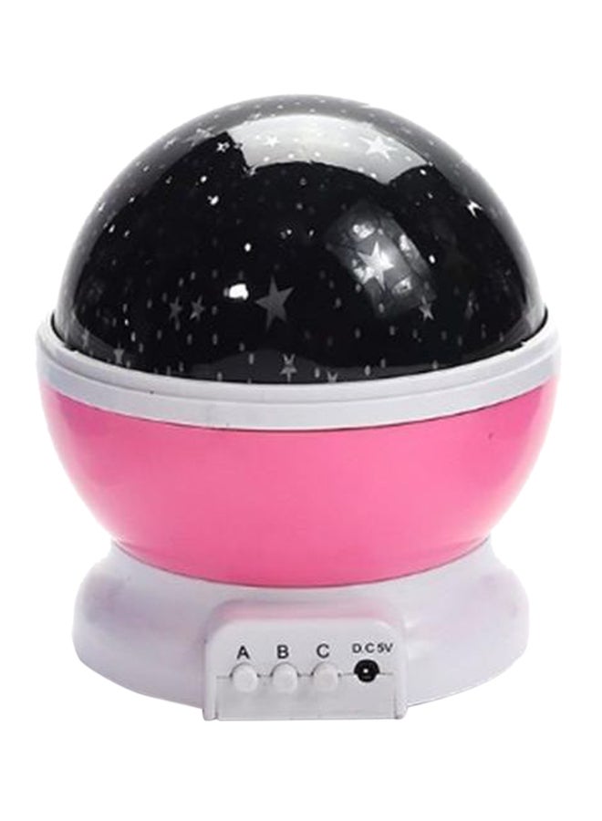 Generic Star And Moon Rotating Projector Night Lamp Black/White/Pink 13x13x14.5cm 