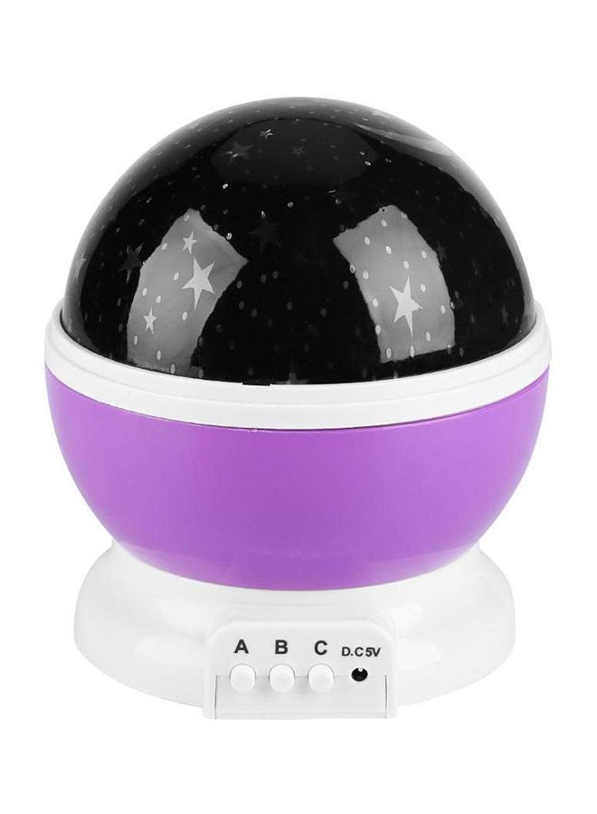 Star And Moon Rotating Projector Night Lamp Purple/Black/White 13x13x14.5cm - Image 1