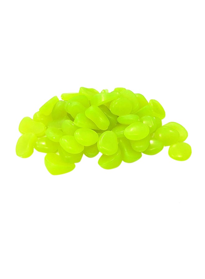 50-Piece Glow In The Dark Decorative Pebbles Green - Image 1