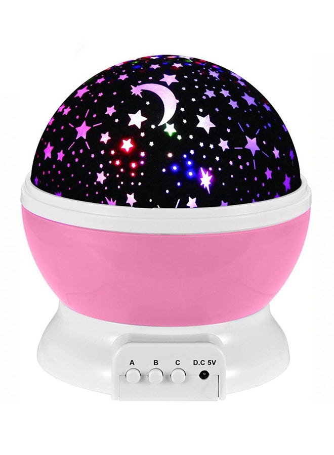 Generic Star And Moon Rotating Projector Night Lamp Black/White/Pink 13x13x14.5cm  - Image 1