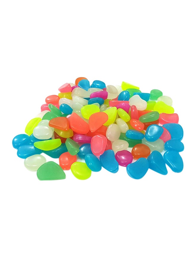 100-Piece Glow In The Dark Decorative Pebbles Green/Blue/Red - Image 1