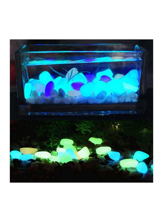 100-Piece Glow In The Dark Decorative Pebbles Green/Blue/Red - Image 2