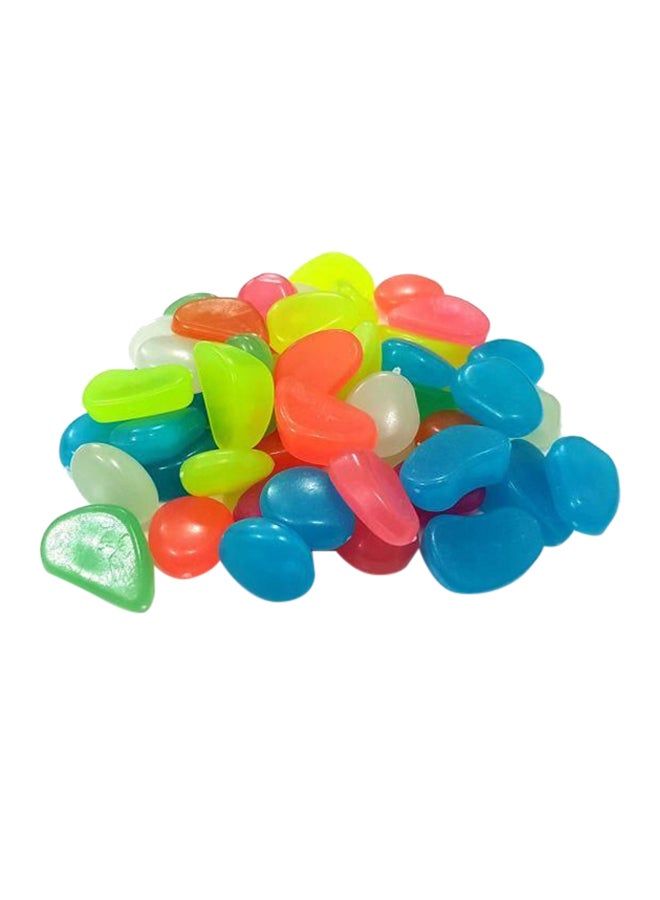 50-Piece Glow In The Dark Decorative Pebbles Green/Blue/Red - Image 1