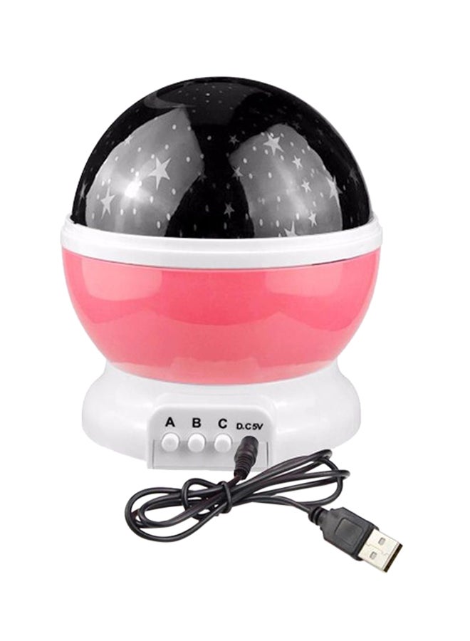 Generic Star And Moon Rotating Projector Night Lamp Black/Pink/White 13x13x14.5centimeter 