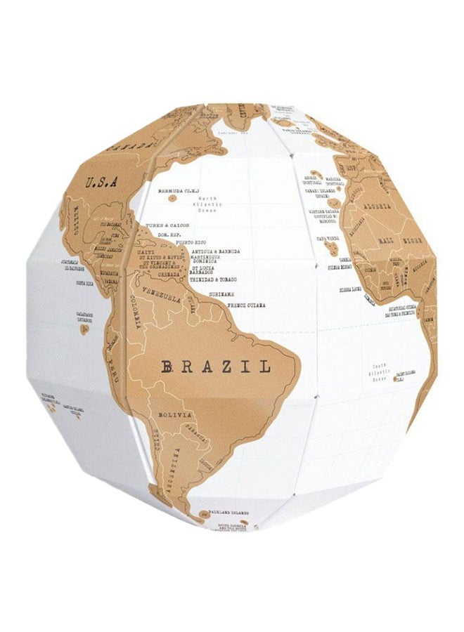 Generic - 3D DIY Scratch Globe White/Brown - Image 1