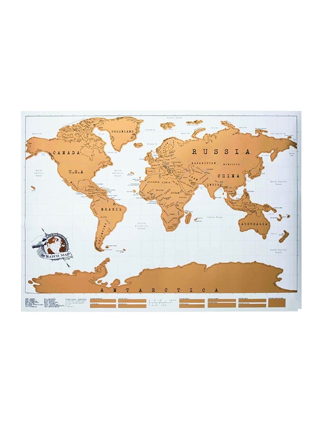 Generic Personalised World Map Beige/White 