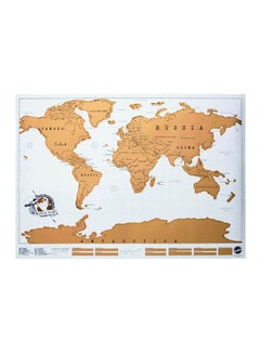 Scratch World Map Blue/Brown