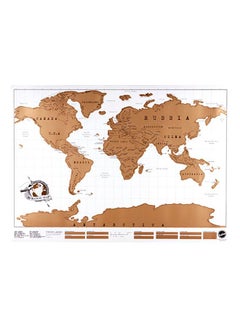 Scratch Traveller World Map White/Brown