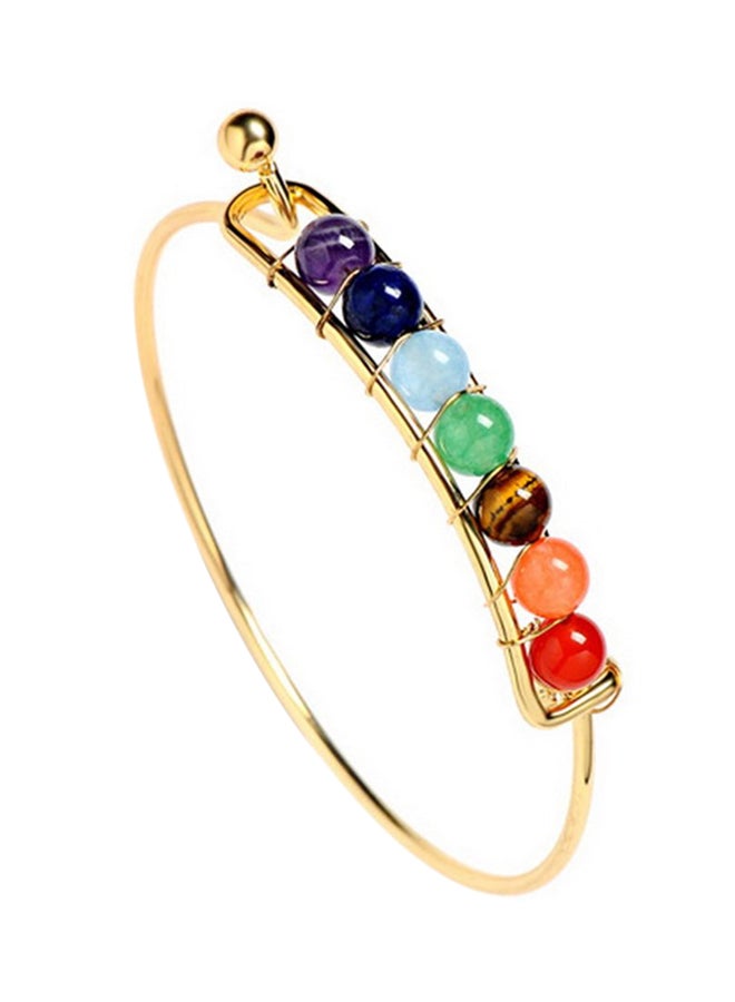 Copper 7 Chakra Natural Crystal Beads Bracelet - Image 1