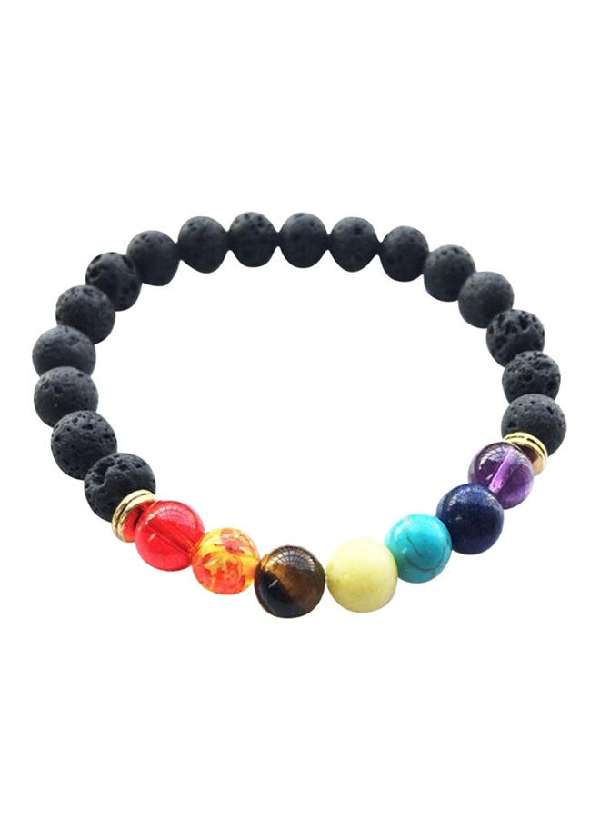 7 Chakra Volcanic Lava Beaded Bracelet - Image 1