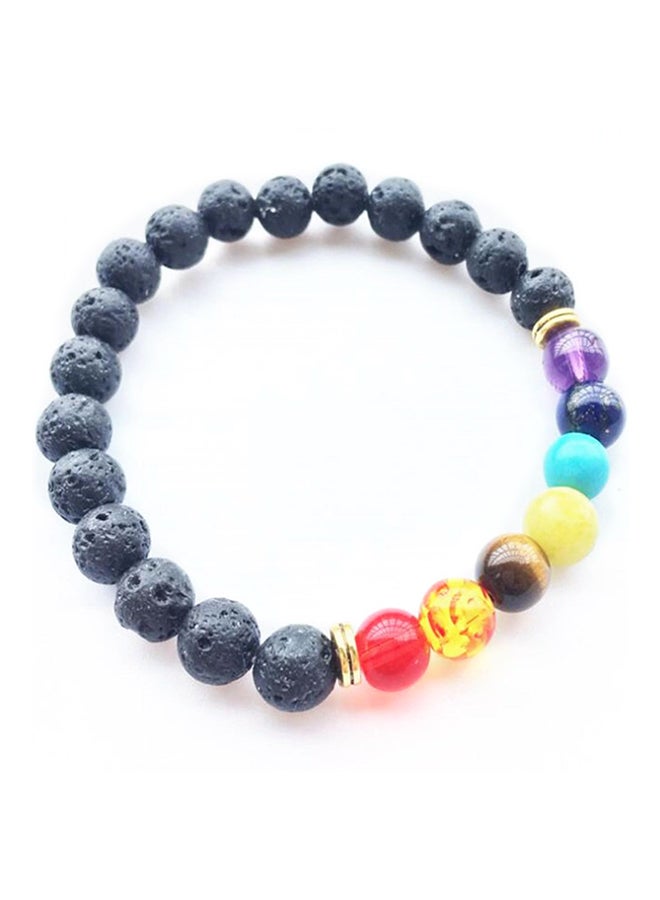 7 Chakra Volcanic Lava Beaded Bracelet - Image 2