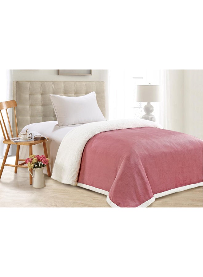 Horse Double Sided Fur Blanket Sarah-01 Faux Fur Pink/White 220x200cm 