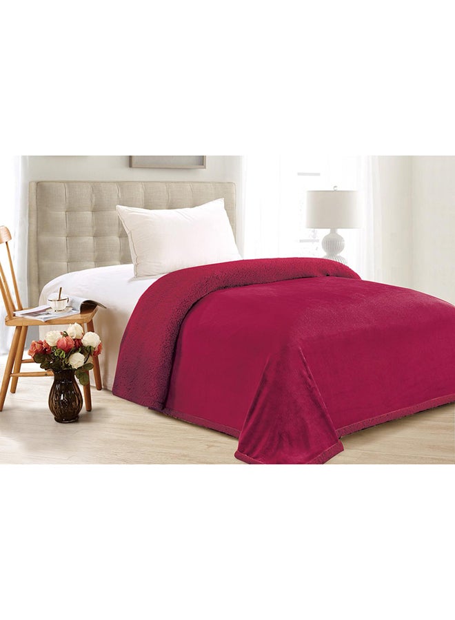 Horse Double Sided Fur Bed Blanket Faux Fur Pink 
