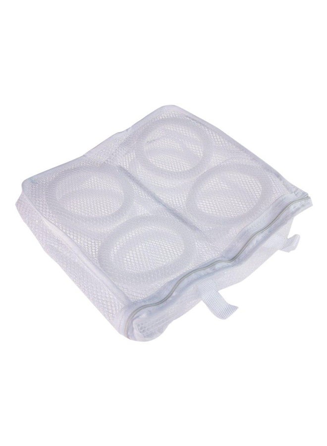 Shoes Laundry Net Hanging Wash Bag White 10x10x5cm - Image 1