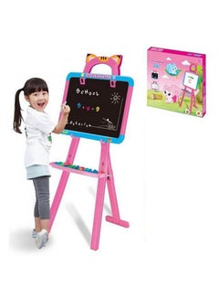 Generic Magnetic Double-Sided Mini Fox Little Painter Learning Board Pink/Black/White  - Image 2