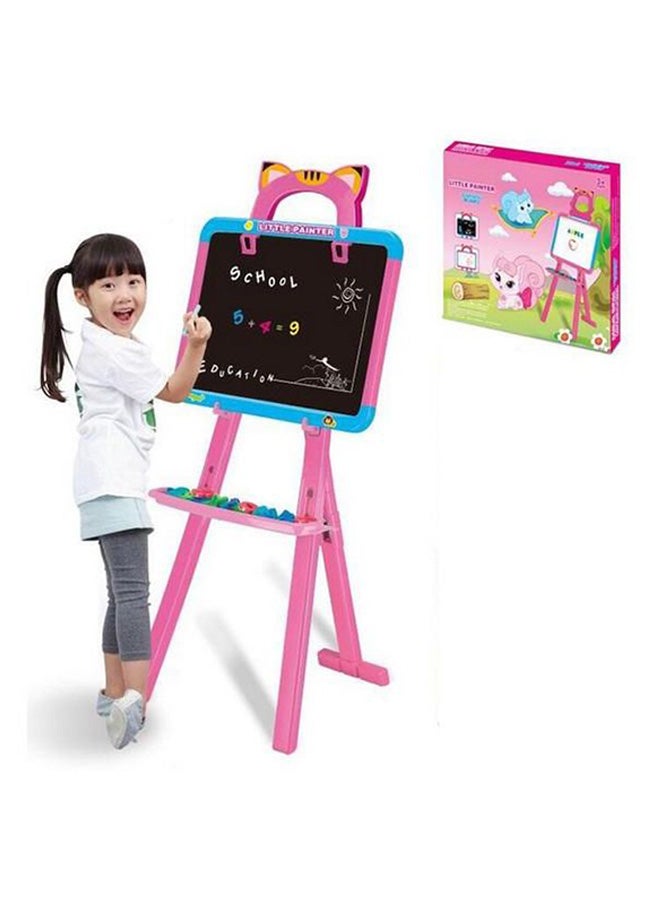 Generic Magnetic Double-Sided Mini Fox Little Painter Learning Board Pink/Black/White  - Image 2