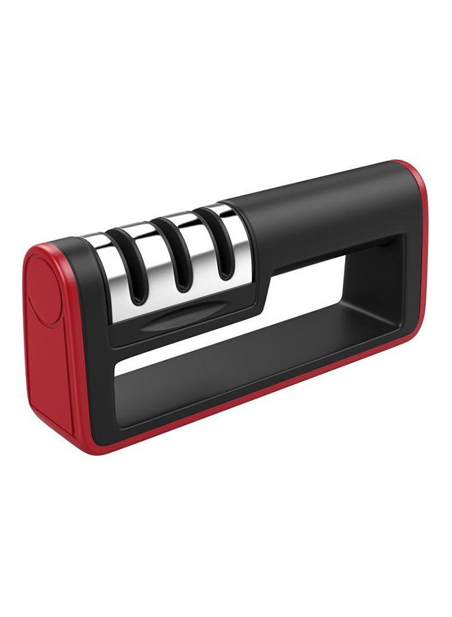 Kitchen Helper - 3-Stage Knife Sharpener Black/Silver/Red - Image 1