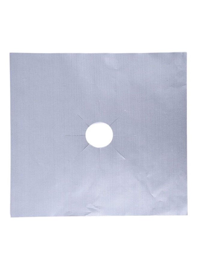 3-Piece Gas Stove Burner Cover Silver 27x27centimeter