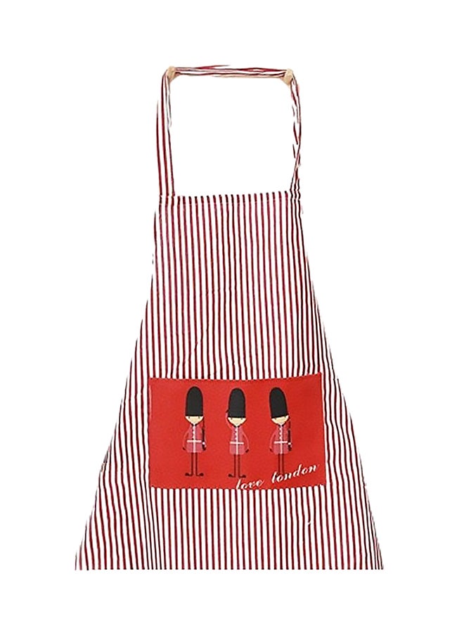 Stripped Apron With Pockets Red/White 86x59cm