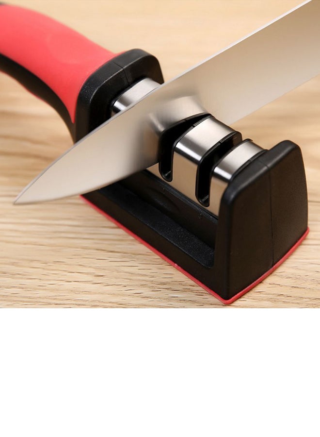 Stainless Steel Knife Sharpener Black/Red/Silver - Image 3