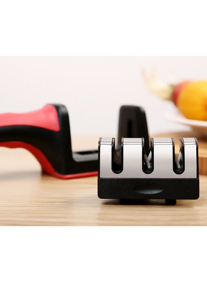 Stainless Steel Knife Sharpener Black/Red/Silver - Image 2