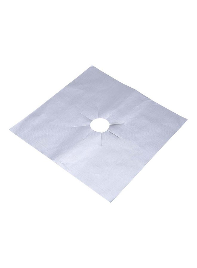 4-Piece Protective Cover For Stovetop Burner Silver 270x270mm - Image 2
