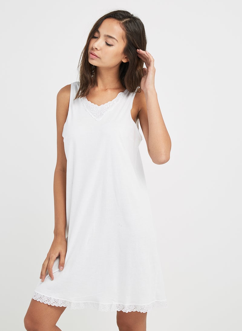 SLUGGER - Lace Detailed Nightwear Slip White - Image 1
