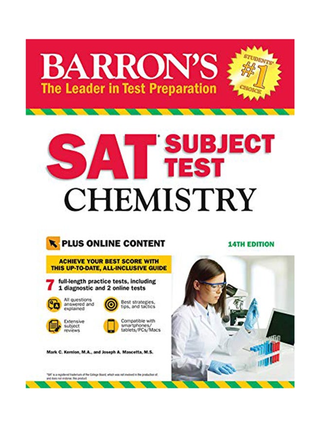 Barron's SAT Subject Test: Chemistry Paperback English by Joseph A. Mascetta - 18-Nov-18 