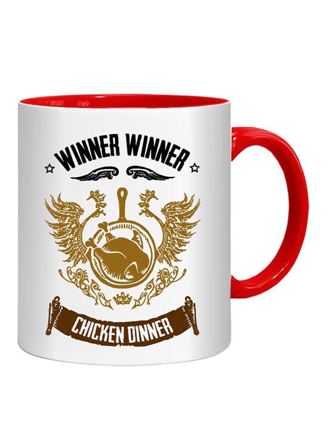 Fm Styles PUBG Winner Winner Chicken Dinner Printed Mug Red/White/Black