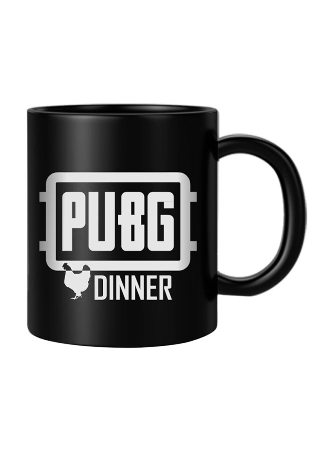 PUBG Chicken Dinner Printed Coffee Mug Black/White