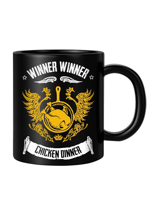 PUBG Winner Winner Chicken Dinner Printed Mug Black/White/Yellow