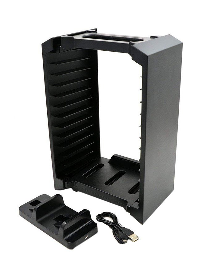 Game Disk Storage Holder With Controller Wired Charging  Stand For PlayStation 4  - Image 1