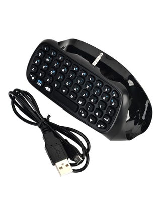 Wireless Keyboard With Cable For PS4 Controller Black - v1543920962/N19792138A_1