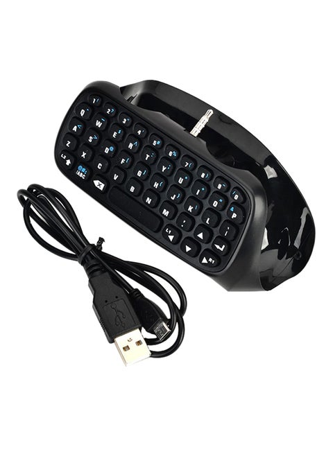 Wireless Keyboard With Cable For PS4 Controller Black