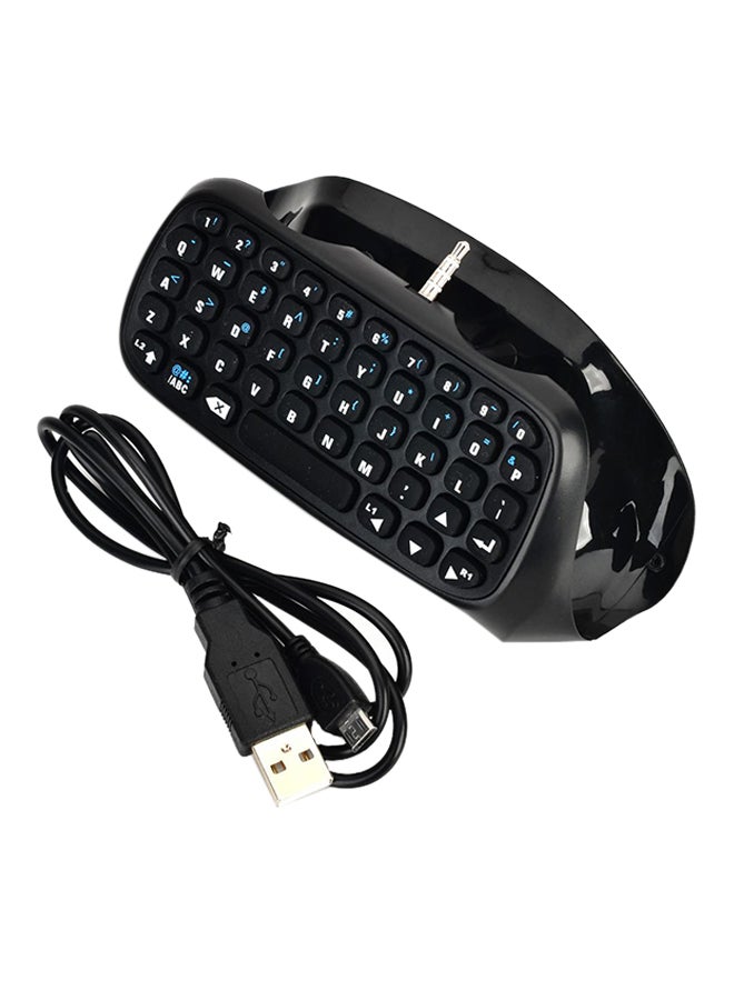 Wireless Keyboard With Cable For PS4 Controller Black
